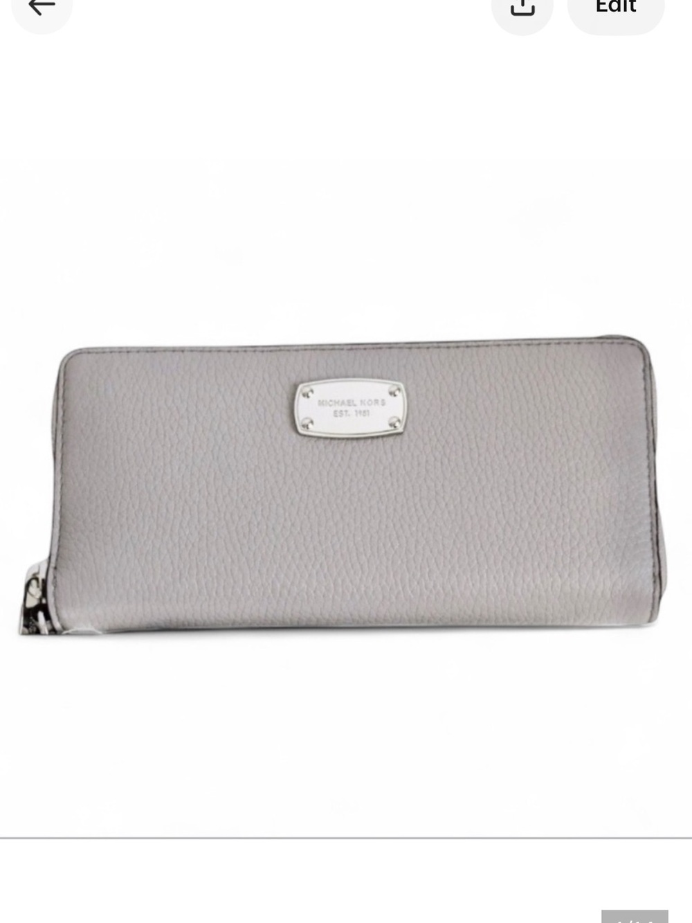Michael Kors Large Jet Set Continental zip around travel wallet dove gray